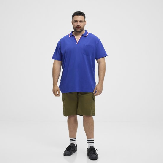North Latitude Polo Pique V-Neck Blue - Koszulki polo - Koszulki Polo 2XL-8XL