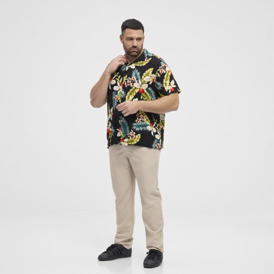 North Latitude Shirt Short Sleeve Printed Allover Black - Koszule - Koszule 2XL-10XL