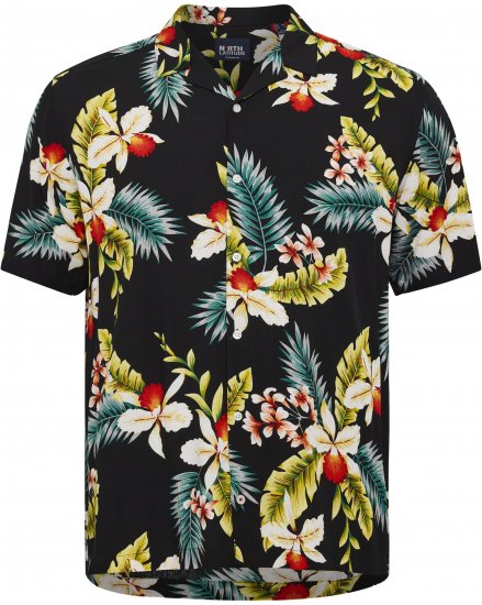 North Latitude Shirt Short Sleeve Printed Allover Black - Koszule - Koszule 2XL-10XL