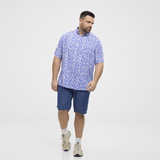 North Latitude Shirt Denim Printed Allover Blue - Koszule - Koszule 2XL-10XL