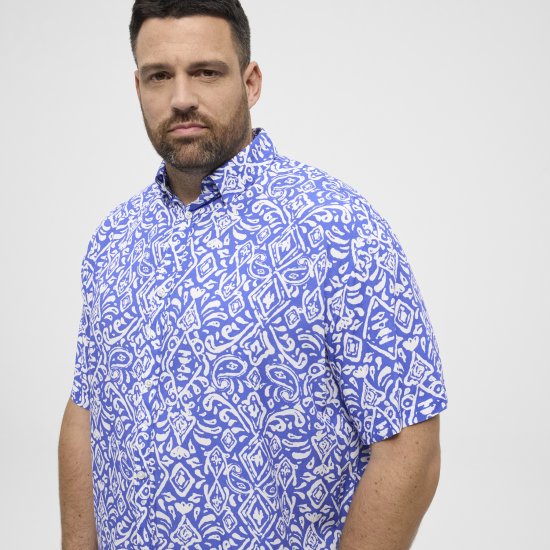 North Latitude Shirt Denim Printed Allover Blue - Koszule - Koszule 2XL-10XL