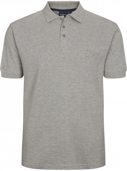 North Latitude Polo Short Sleeve Grey TALL - ODZIEŻ MĘSKA MT-6XLT - WYSOKIE-rozmiary