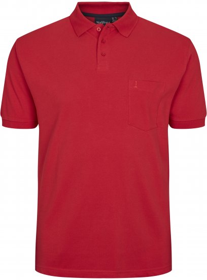 North Latitude Polo Short Sleeve Red TALL - ODZIEŻ MĘSKA MT-6XLT - WYSOKIE-rozmiary