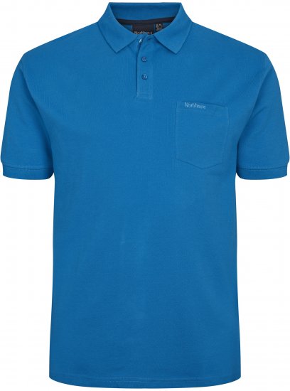North Latitude Polo Short Sleeve Cobalt Blue - ODZIEŻ MĘSKA MT-6XLT - WYSOKIE-rozmiary