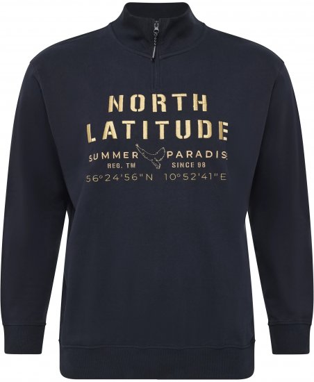 North Latitude Sweatshirt Half-Zip Navy - ODZIEŻ MĘSKA MT-6XLT - WYSOKIE-rozmiary