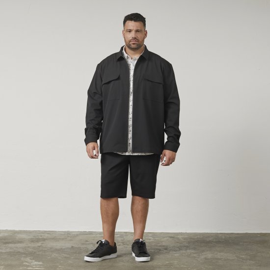 North Latitude 61106 Overshirt W Stylu Garniturowym Z Pełnym Zamkiem Czarny - Kurtki Męskie Duże Rozmiary - Kurtki Duże rozmiary 2XL-8XL