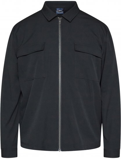 North Latitude 61106 Overshirt W Stylu Garniturowym Z Pełnym Zamkiem Czarny - Kurtki Męskie Duże Rozmiary - Kurtki Duże rozmiary 2XL-8XL