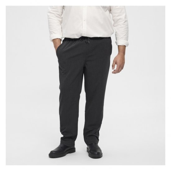 North Latitude Dress Pants Elastic Waist Dark Grey Melange - Spodnie - Spodnie Męskie Duże Rozmiary