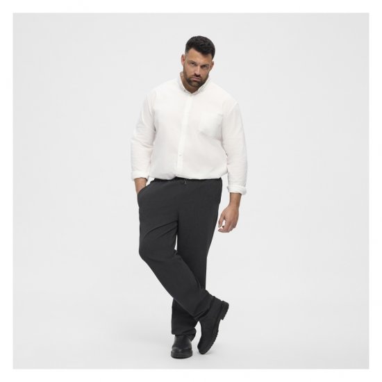 North Latitude Dress Pants Elastic Waist Dark Grey Melange - Spodnie - Spodnie Męskie Duże Rozmiary