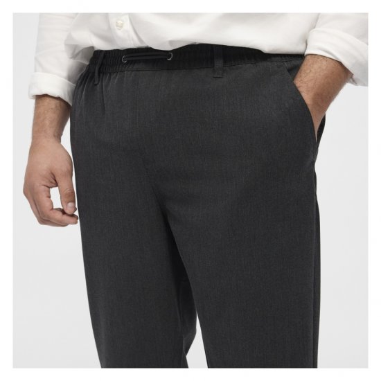 North Latitude Dress Pants Elastic Waist Dark Grey Melange - Spodnie - Spodnie Męskie Duże Rozmiary