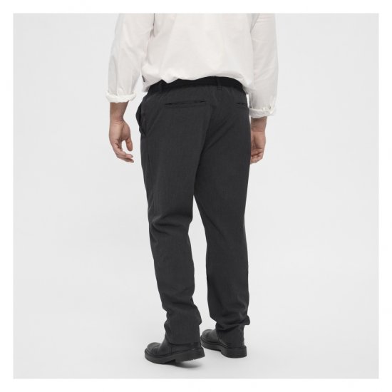 North Latitude Dress Pants Elastic Waist Dark Grey Melange - Spodnie - Spodnie Męskie Duże Rozmiary