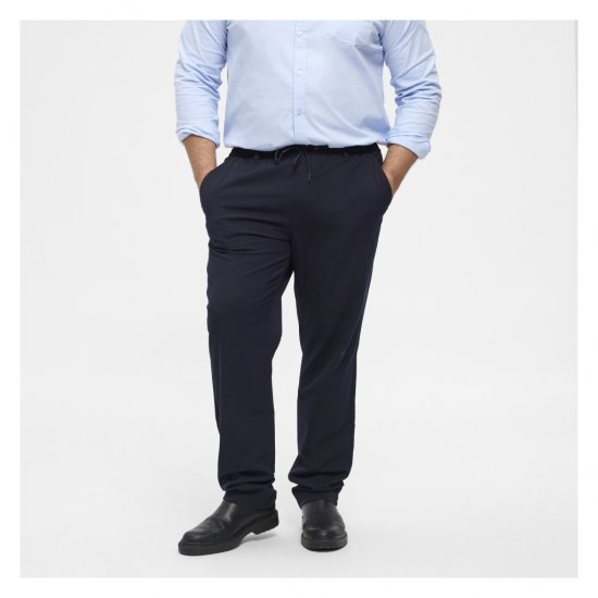 North Latitude Dress Pants Elastic Waist Navy Blue - Spodnie - Spodnie Męskie Duże Rozmiary