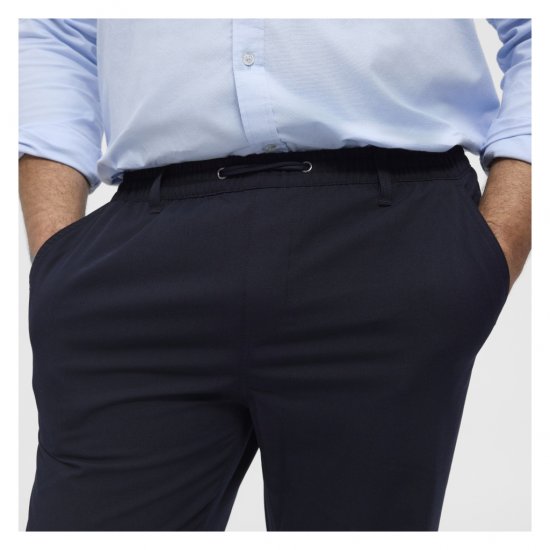North Latitude Dress Pants Elastic Waist Navy Blue - Spodnie - Spodnie Męskie Duże Rozmiary