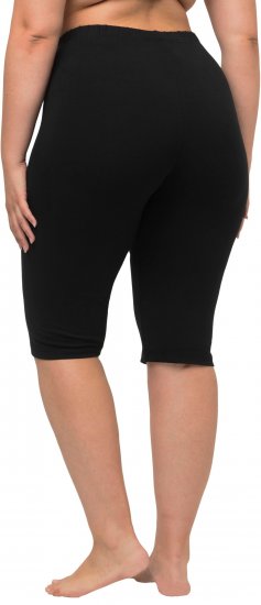 Ulla Popken Stretch Knit Bike Shorts Black - Jeansy & Spodnie w Dużych Rozmiarach – Plus Size - 
