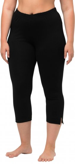 Ulla Popken Basic Stretch Knit Capris Black - Jeansy & Spodnie w Dużych Rozmiarach – Plus Size - 