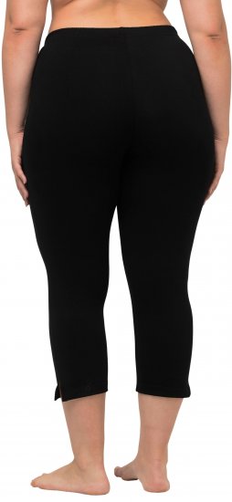 Ulla Popken Basic Stretch Knit Capris Black - Jeansy & Spodnie w Dużych Rozmiarach – Plus Size - 