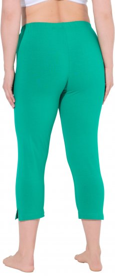 Ulla Popken Basic Stretch Knit Capris Green - Jeansy & Spodnie w Dużych Rozmiarach – Plus Size - 