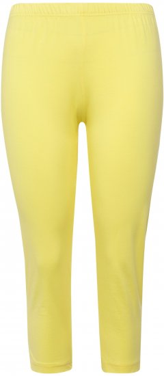 Ulla Popken Basic Stretch Knit Capris Yellow - Jeansy & Spodnie w Dużych Rozmiarach – Plus Size - 