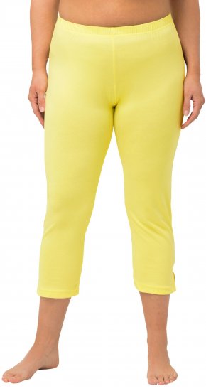 Ulla Popken Basic Stretch Knit Capris Yellow - Jeansy & Spodnie w Dużych Rozmiarach – Plus Size - 