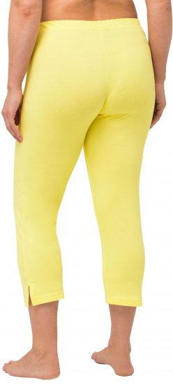 Ulla Popken Basic Stretch Knit Capris Yellow - Jeansy & Spodnie w Dużych Rozmiarach – Plus Size - 