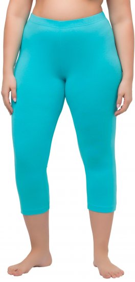 Ulla Popken Basic Stretch Knit Capris Blue - Jeansy & Spodnie w Dużych Rozmiarach – Plus Size - 