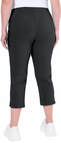 Ulla Popken Stretch Basic Bengaline Capri Pants Black - Jeansy & Spodnie w Dużych Rozmiarach – Plus Size - 