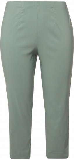 Ulla Popken Stretch Basic Bengaline Capri Pants Light Moss Green - Jeansy & Spodnie w Dużych Rozmiarach – Plus Size - 
