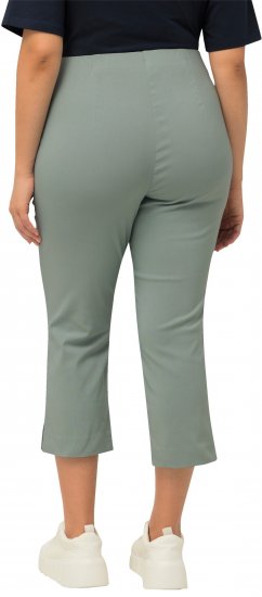 Ulla Popken Stretch Basic Bengaline Capri Pants Light Moss Green - Jeansy & Spodnie w Dużych Rozmiarach – Plus Size - 
