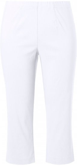 Ulla Popken Stretch Basic Bengaline Capri Pants Snow White - Jeansy & Spodnie w Dużych Rozmiarach – Plus Size - 