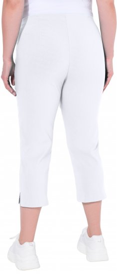 Ulla Popken Stretch Basic Bengaline Capri Pants Snow White - Jeansy & Spodnie w Dużych Rozmiarach – Plus Size - 