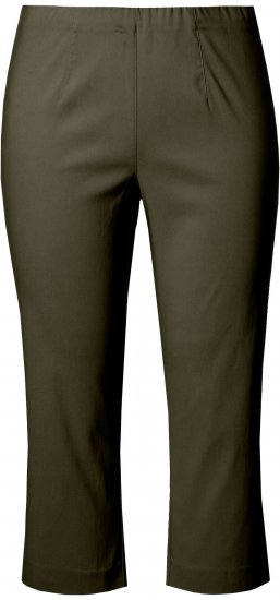 Ulla Popken Stretch Basic Bengaline Capri Pants Forest Forest Green - Jeansy & Spodnie w Dużych Rozmiarach – Plus Size - 