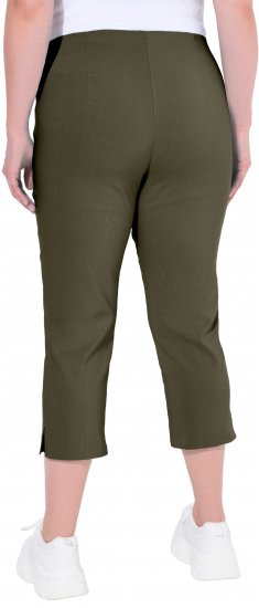 Ulla Popken Stretch Basic Bengaline Capri Pants Forest Forest Green - Jeansy & Spodnie w Dużych Rozmiarach – Plus Size - 