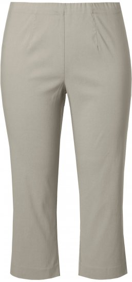 Ulla Popken Stretch Basic Bengaline Capri Pants Grey - Jeansy & Spodnie w Dużych Rozmiarach – Plus Size - 