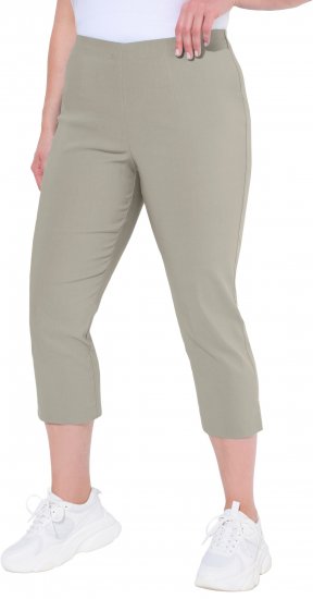 Ulla Popken Stretch Basic Bengaline Capri Pants Grey - Jeansy & Spodnie w Dużych Rozmiarach – Plus Size - 