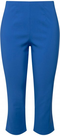 Ulla Popken Stretch Basic Bengaline Capri Pants Royal Blue - Jeansy & Spodnie w Dużych Rozmiarach – Plus Size - 