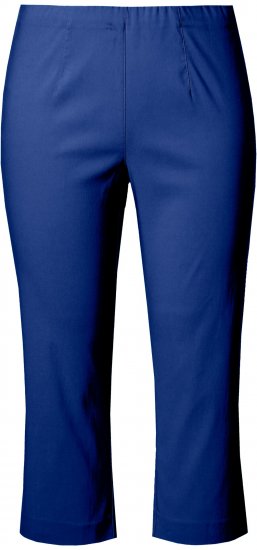 Ulla Popken Stretch Basic Bengaline Capri Pants Blue - Jeansy & Spodnie w Dużych Rozmiarach – Plus Size - 