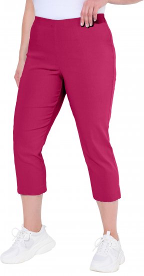Ulla Popken Stretch Basic Bengaline Capri Pants Pale Lilac - Jeansy & Spodnie w Dużych Rozmiarach – Plus Size - 