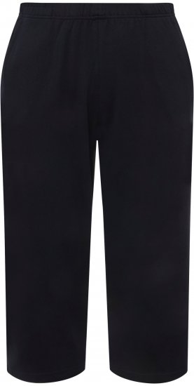 Ulla Popken Pull On Knit Elastic Waist Pocket Crop Pants Blue - Jeansy & Spodnie w Dużych Rozmiarach – Plus Size - 
