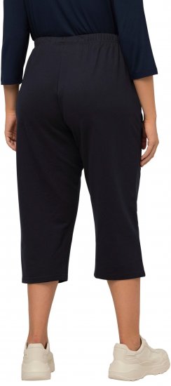 Ulla Popken Pull On Knit Elastic Waist Pocket Crop Pants Blue - Jeansy & Spodnie w Dużych Rozmiarach – Plus Size - 