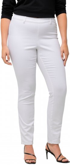Ulla Popken Sienna Stretch Twill Jeggings Snow White - Jeansy & Spodnie w Dużych Rozmiarach – Plus Size - 