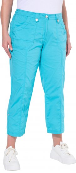 Ulla Popken Roll Tab Hem Stretch Cargo Pants Deep Aqua - Jeansy & Spodnie w Dużych Rozmiarach – Plus Size - 