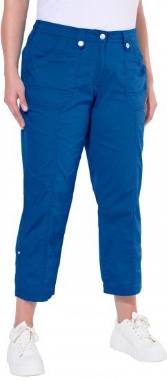 Ulla Popken Roll Tab Hem Stretch Cargo Pants Blue - Jeansy & Spodnie w Dużych Rozmiarach – Plus Size - 
