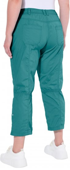 Ulla Popken Roll Tab Hem Stretch Cargo Pants Teal - Jeansy & Spodnie w Dużych Rozmiarach – Plus Size - 
