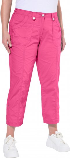 Ulla Popken Roll Tab Hem Stretch Cargo Pants Pink - Jeansy & Spodnie w Dużych Rozmiarach – Plus Size - 