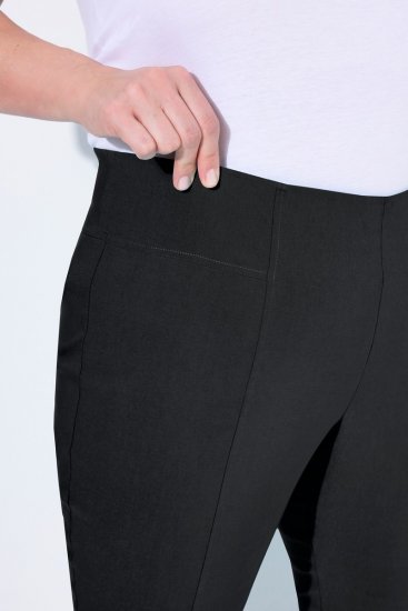 Ulla Popken Bengaline Elastic Waist Stretch Capri Pants Black - Spodnie materiałowe - Szerokie spodnie damskie plus size