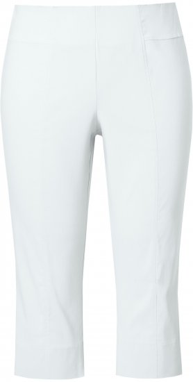 Ulla Popken Bengaline Elastic Waist Stretch Capri Pants Snow White - Jeansy & Spodnie w Dużych Rozmiarach – Plus Size - 