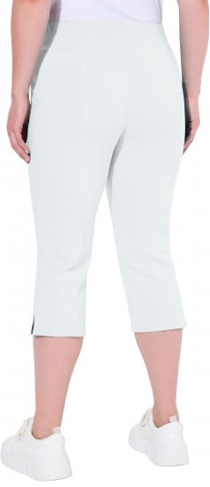 Ulla Popken Bengaline Elastic Waist Stretch Capri Pants Snow White - Jeansy & Spodnie w Dużych Rozmiarach – Plus Size - 