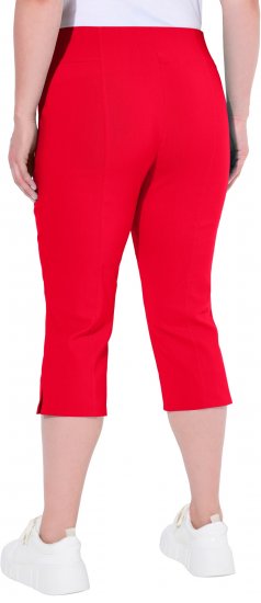 Ulla Popken Bengaline Elastic Waist Stretch Capri Pants Red - Jeansy & Spodnie w Dużych Rozmiarach – Plus Size - 