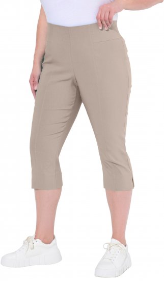 Ulla Popken Bengaline Elastic Waist Stretch Capri Pants Orange - Jeansy & Spodnie w Dużych Rozmiarach – Plus Size - 
