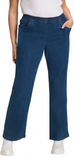 Ulla Popken Wide Leg Elastic Waist Mary Fit Marlene Stretch Jeans Denim Blue - Jeansy & Spodnie w Dużych Rozmiarach – Plus Size - 